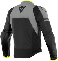 Dainese Agile Motorcycle Leather Jacket 54 Black-Grey Neon Yellow