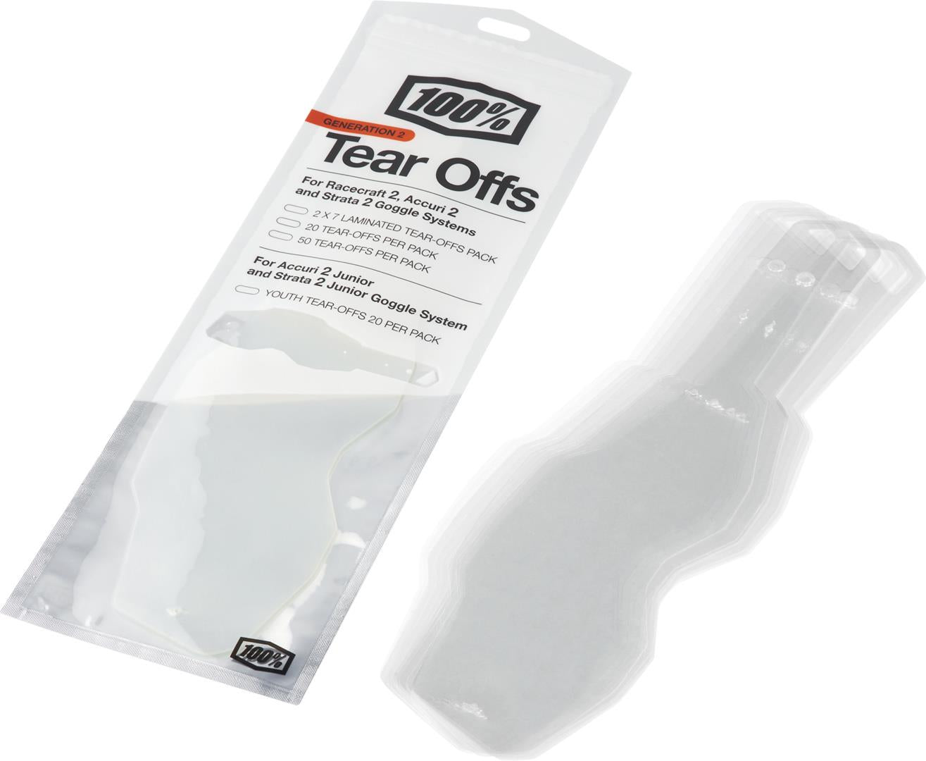 100% Tear-Offs Raceraft 2 - Accuri 2 -  Strada 2