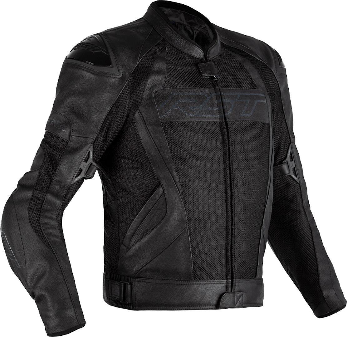 RST S-1 Mesh Leder-Jacke Herren - Schwarz