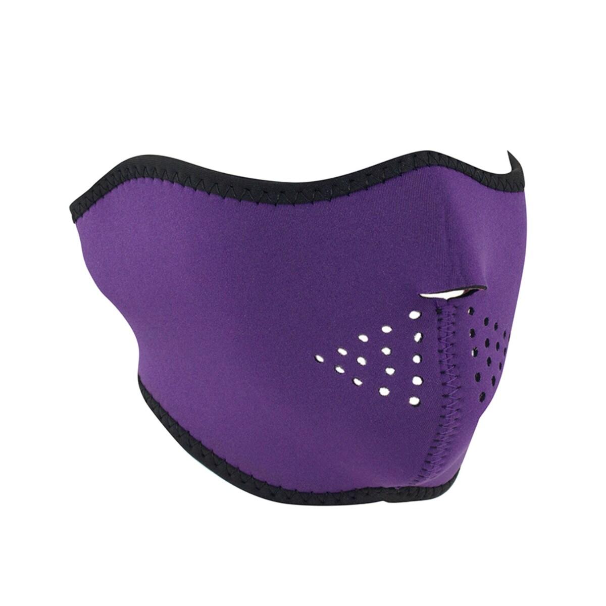 ZAN Half Mask Neoprene Reversible Sugar Skull to Purple