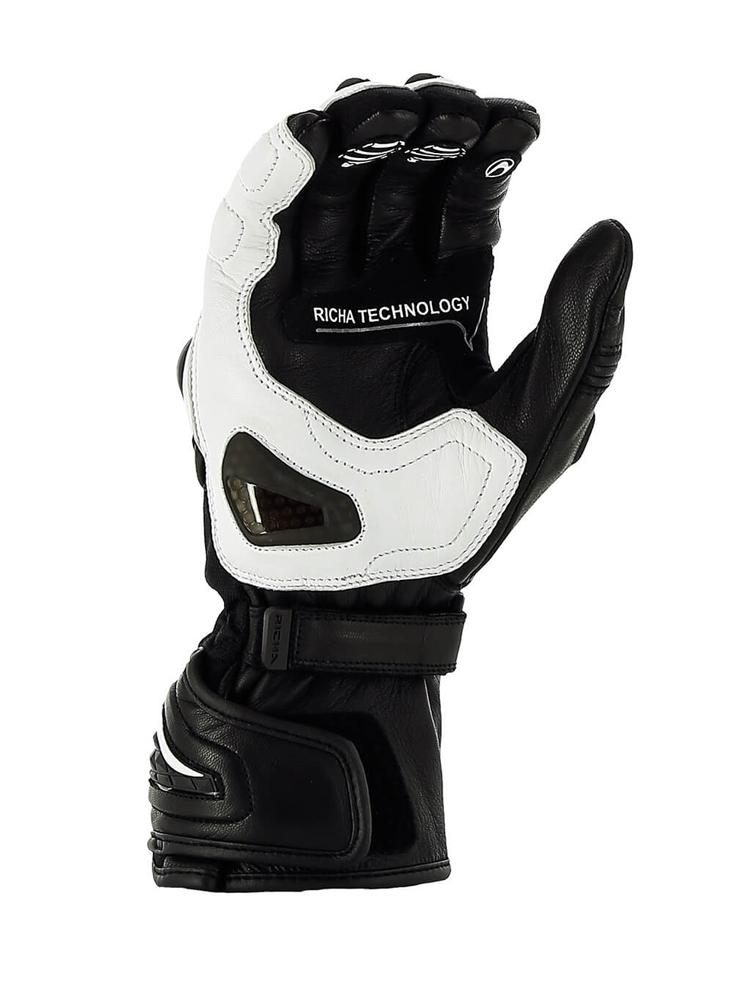 Gants Richa Warrior Evo pour homme, taille S, noir et blanc