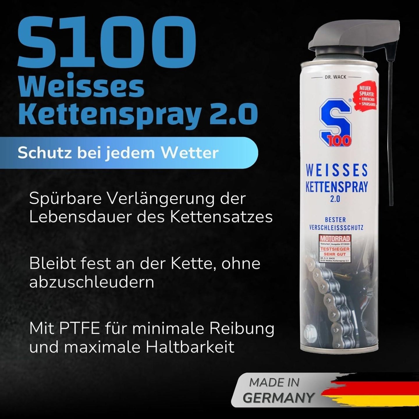 S100 chain spray 2.0 500ML /25J. University