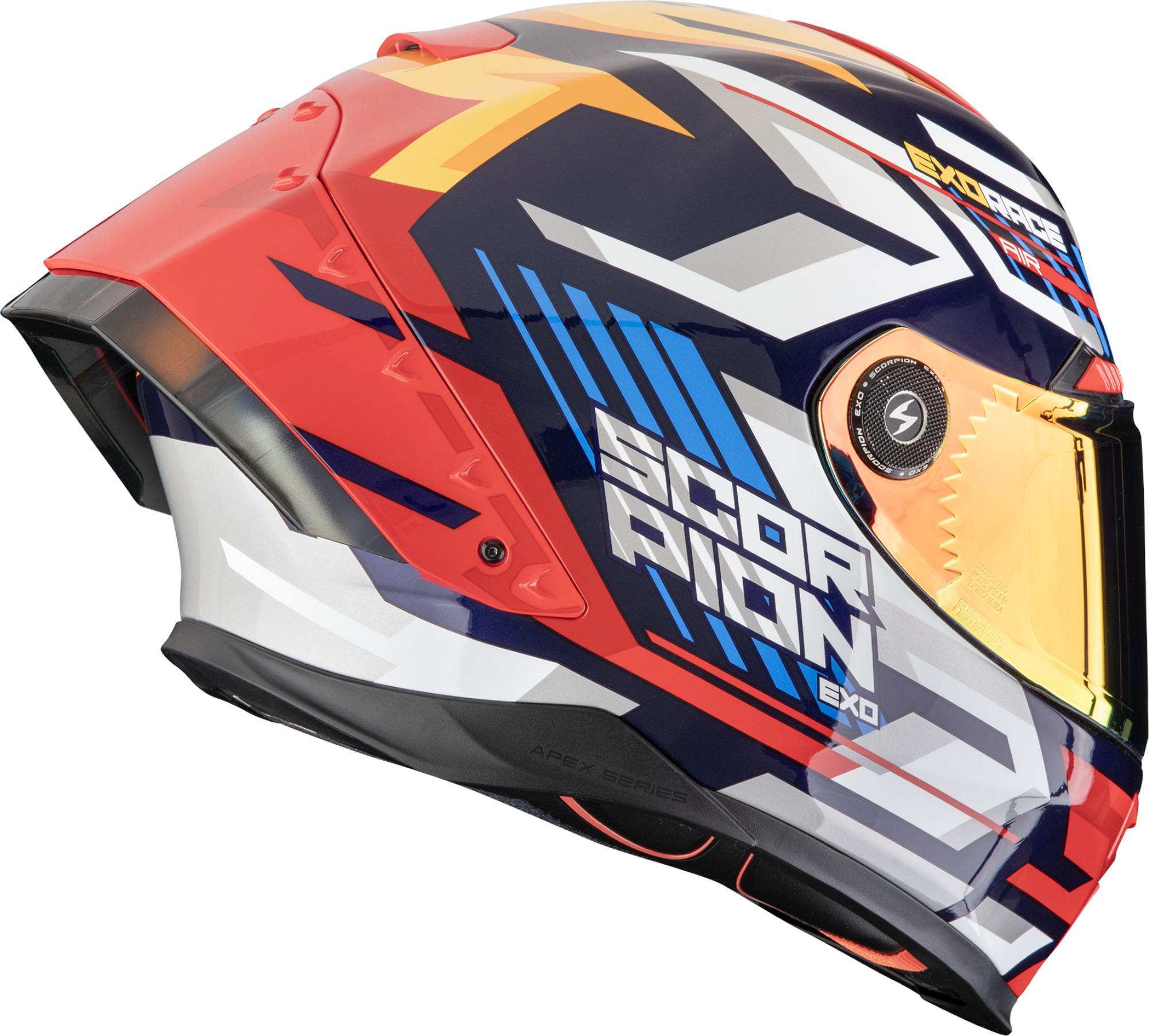 Scorpion EXO-Race Air Kobra Helm Blau-Gelb-Rot