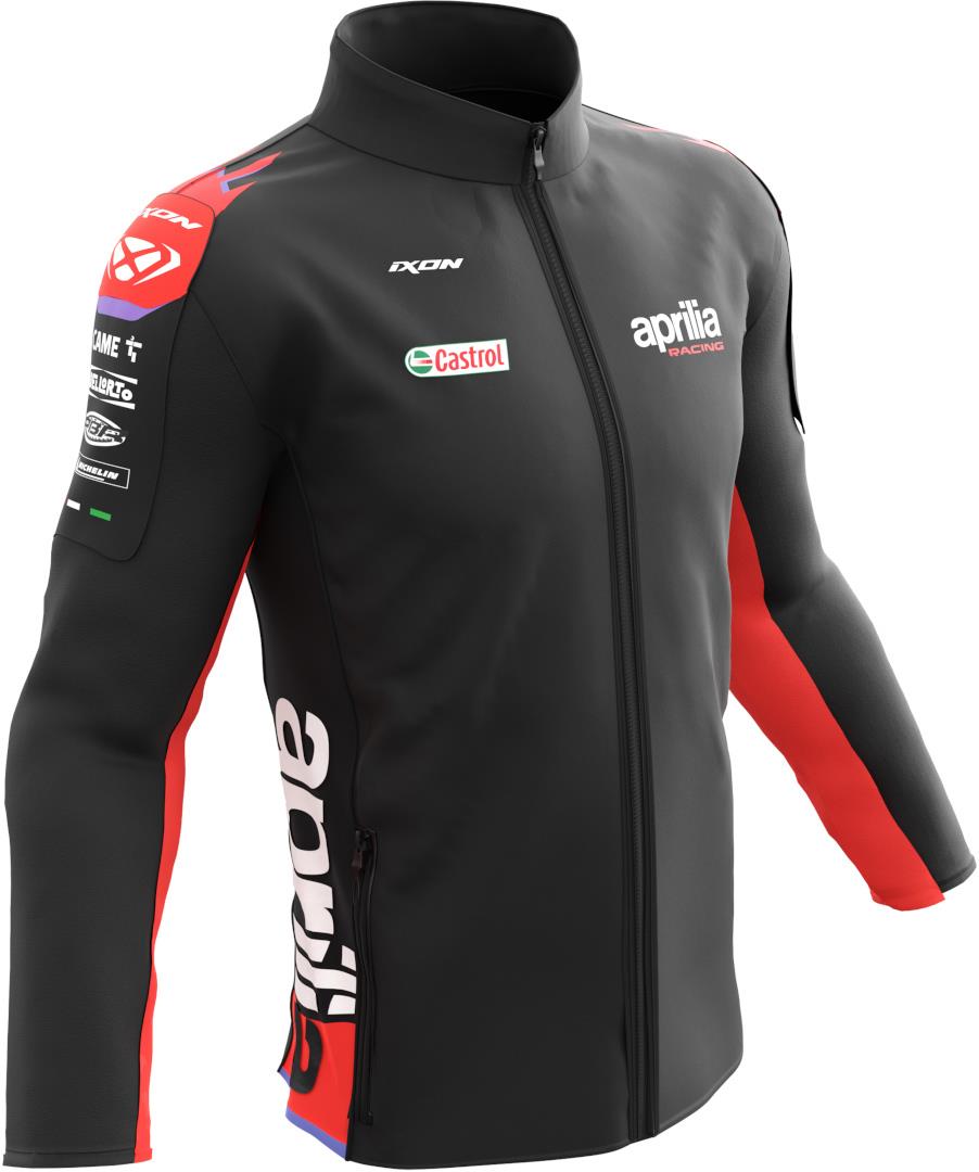 Sweat-shirt IXON APRILIA Réplique Noir-Rouge Fluo