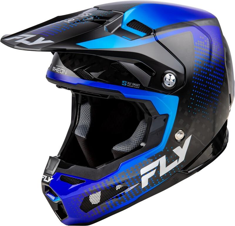 FLY RACING Formula S Carbon Protocol Helm - Schwarz Carbon/Blau