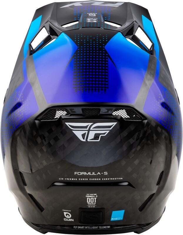 FLY RACING Formula S Carbon Protocol Helm - Schwarz Carbon/Blau