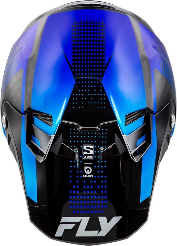 FLY RACING Formula S Carbon Protocol Helm - Schwarz Carbon/Blau
