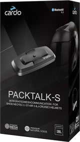 Cardo Packtalk-S Bluetooth Kommunikationssystem Einzelset für Shoei Gen 3 Motorradhelme