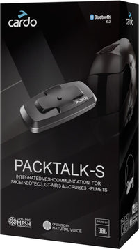 Cardo Packtalk-S Bluetooth Kommunikationssystem Einzelset für Shoei Gen 3 Motorradhelme