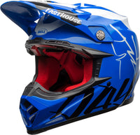 Casque BELL Moto-9 Flex Fasthouse DID 20 Bleu brillant/Blanc S