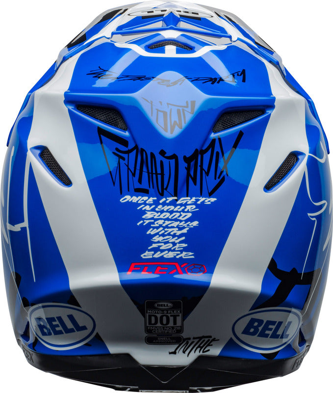 Casque BELL Moto-9 Flex Fasthouse DID 20 Bleu brillant/Blanc S