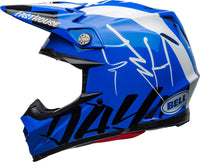 Casque BELL Moto-9 Flex Fasthouse DID 20 Bleu brillant/Blanc S