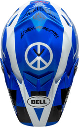 Casque BELL Moto-9 Flex Fasthouse DID 20 Bleu brillant/Blanc S