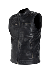 John Doe Storm Leather Vest Black