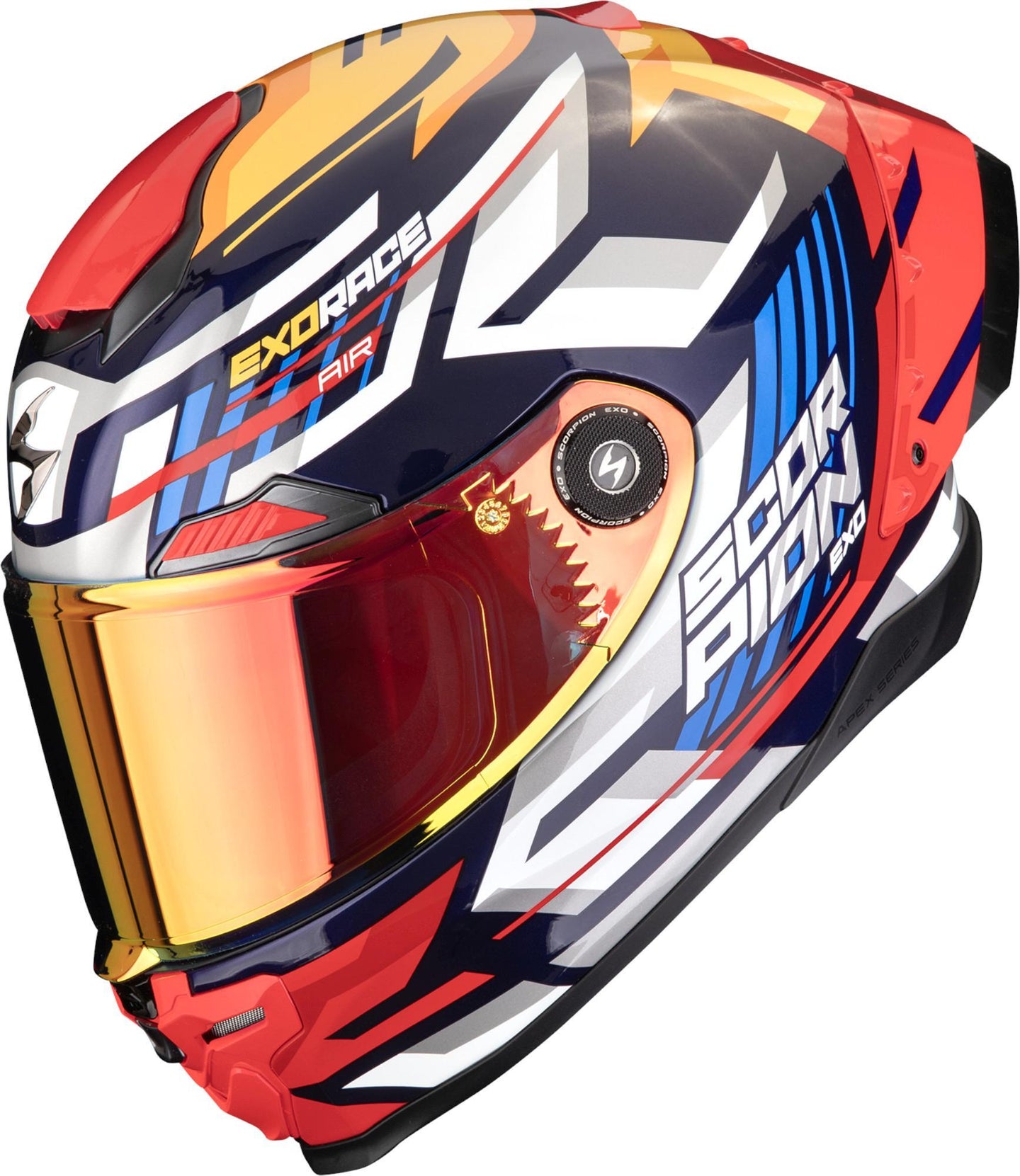 Scorpion EXO-Race Air Kobra Helm Blau-Gelb-Rot