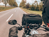 DEEMEED Tube Motorrad Hecktasche für Sissy Bar, Material Cordura, Kapazität 43 l, wasserdicht + Regenhülle   Uni