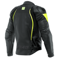 DAINESE VR46 CURB LEATHER JACKET 52 Schwarz/NeonGelb