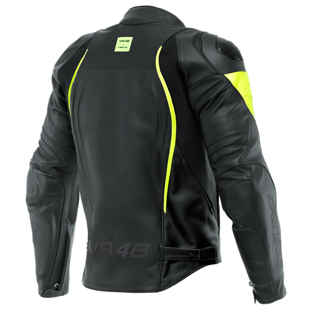 DAINESE VR46 CURB LEATHER JACKET 52 Schwarz/NeonGelb