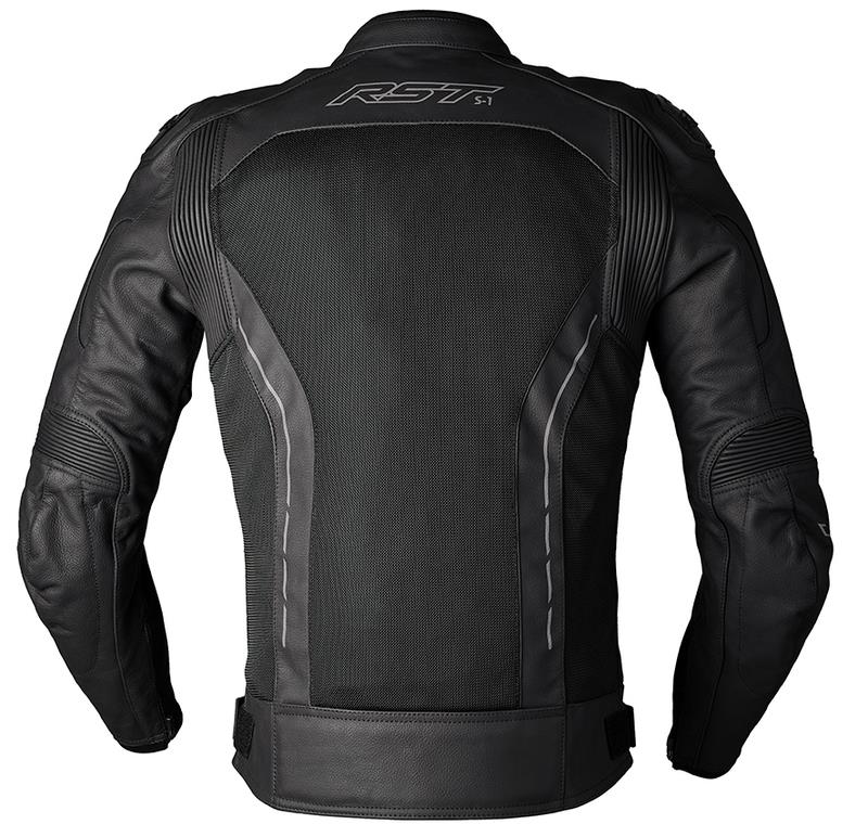 RST S-1 Mesh Leder-Jacke Herren - Schwarz