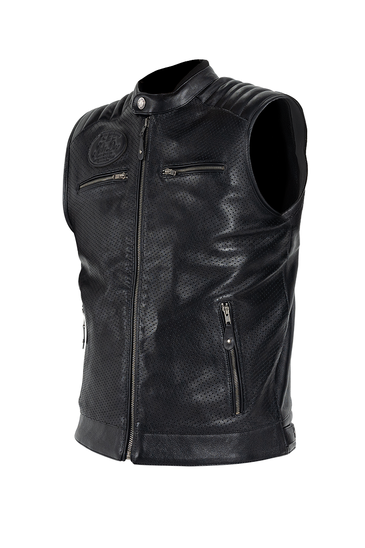 John Doe Storm Leather Vest Black