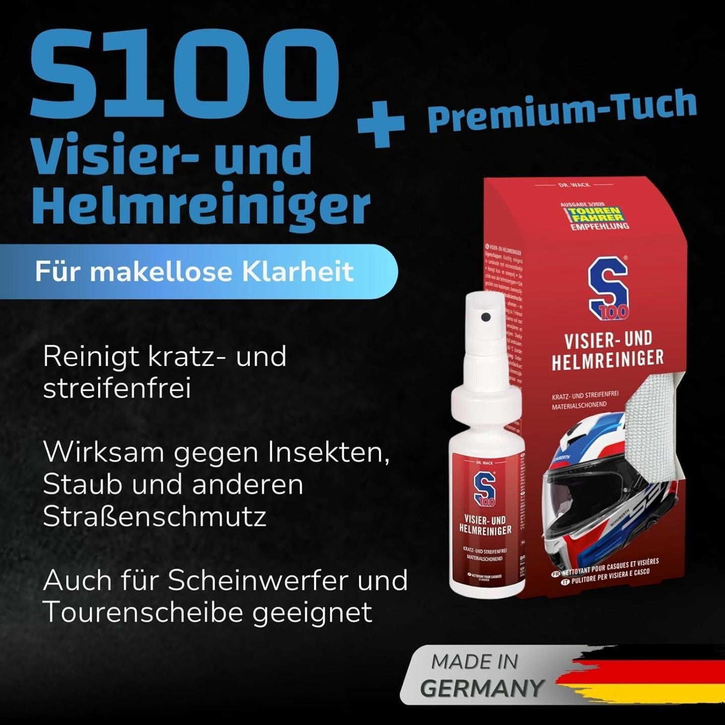 S100 VISIER-UND HELMREINIGER 100ml Uni
