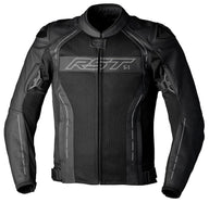 RST S-1 Mesh Leder-Jacke Herren - Schwarz
