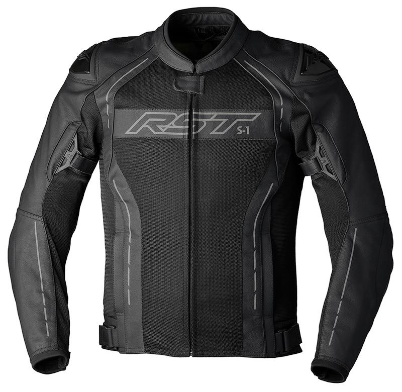 RST S-1 Mesh Leder-Jacke Herren - Schwarz