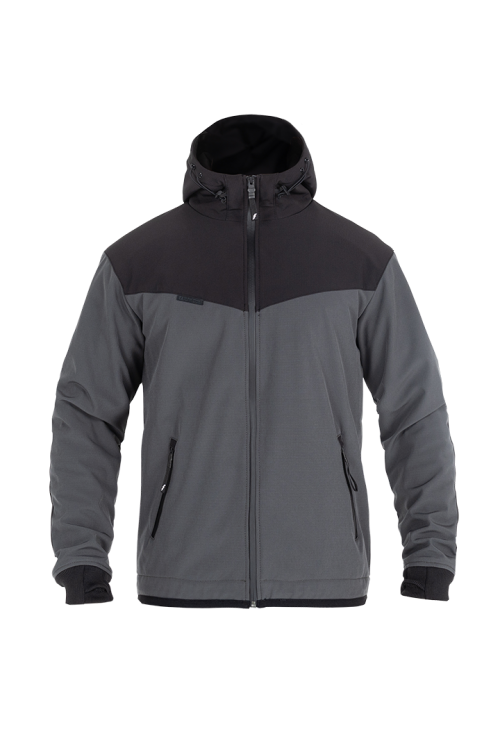 Hoodie V3 Softshell Rip Stop Grey Black