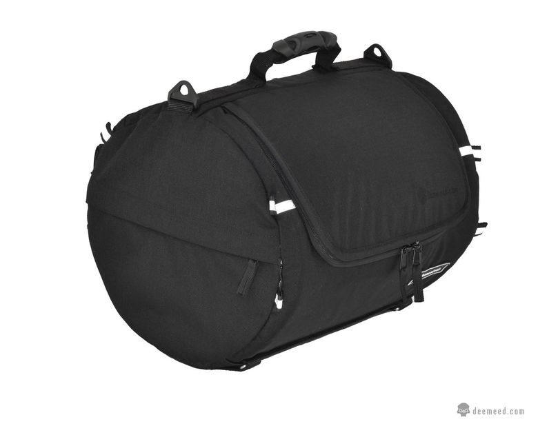 DEEMEED Tube motorcycle tail bag for Sissy Bar, Cordura material, 25 l capacity, waterproof + rain cover