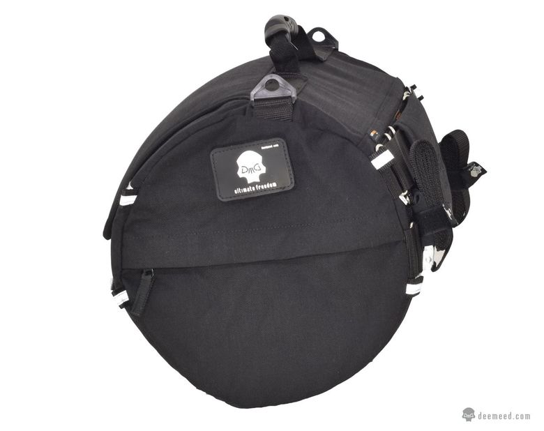 Sacoche arrière moto DEEMEED Tube pour Sissy Bar, matière Cordura, capacité 25 l, étanche + housse de pluie