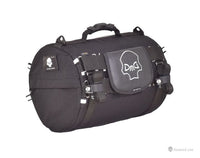 DEEMEED Tube Motorrad Hecktasche für Sissy Bar, Material Cordura, Kapazität 25 l, wasserdicht + Regenhülle , Reflektierender Schädel