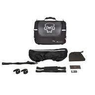 DEEMEED Tube Motorrad Hecktasche für Sissy Bar, Material Cordura, Kapazität 25 l, wasserdicht + Regenhülle , Reflektierender Schädel