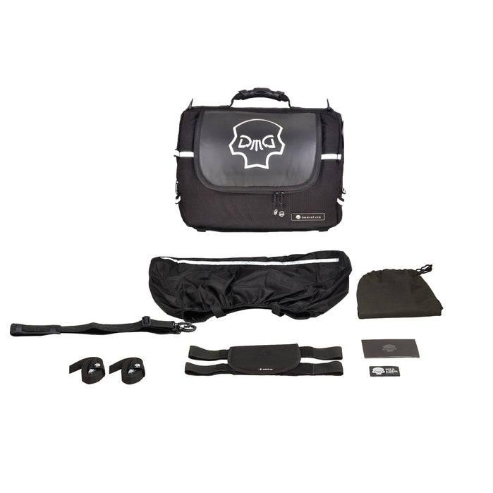 DEEMEED Tube Motorrad Hecktasche für Sissy Bar, Material Cordura, Kapazität 25 l, wasserdicht + Regenhülle , Reflektierender Schädel