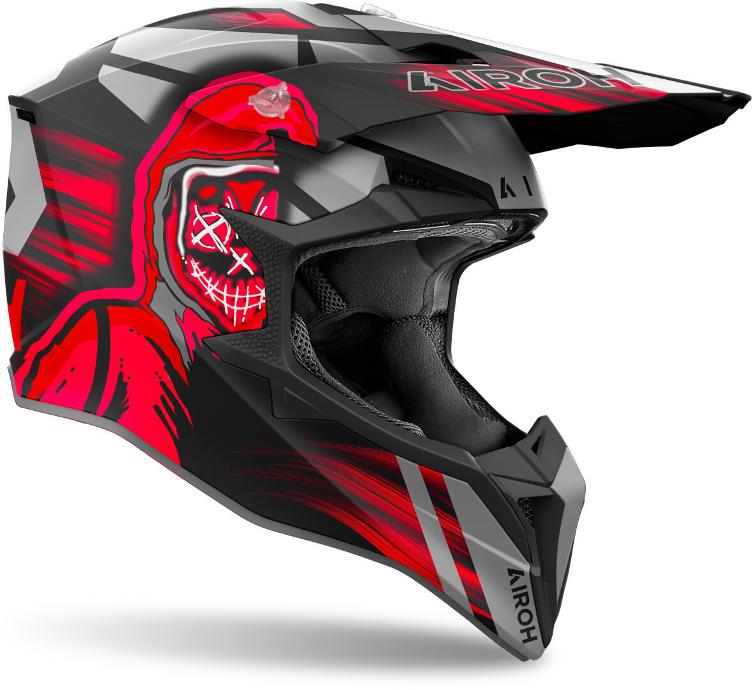 Airoh Wraaap Cyber Red Motocross Helm - 0
