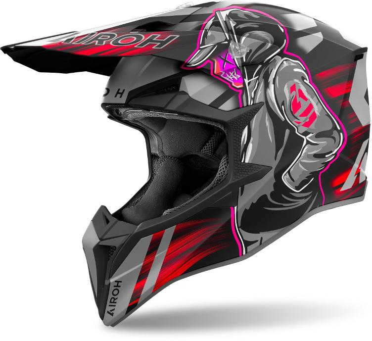 Airoh Wraaap Cyber Red Motocross Helm