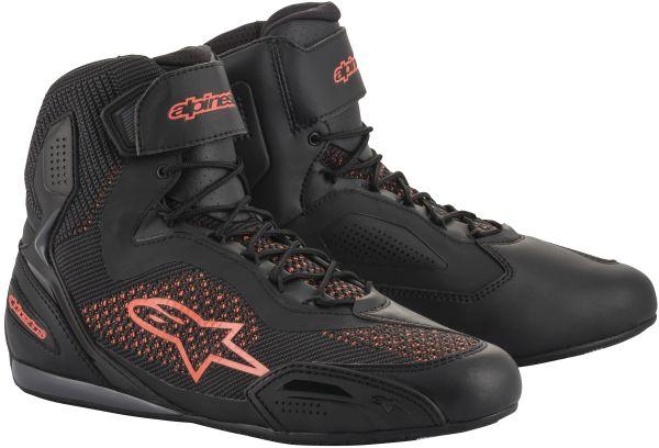 Alpinestars Faster-3 Rideknit Motorradschuhe (schwarz rot fluo)