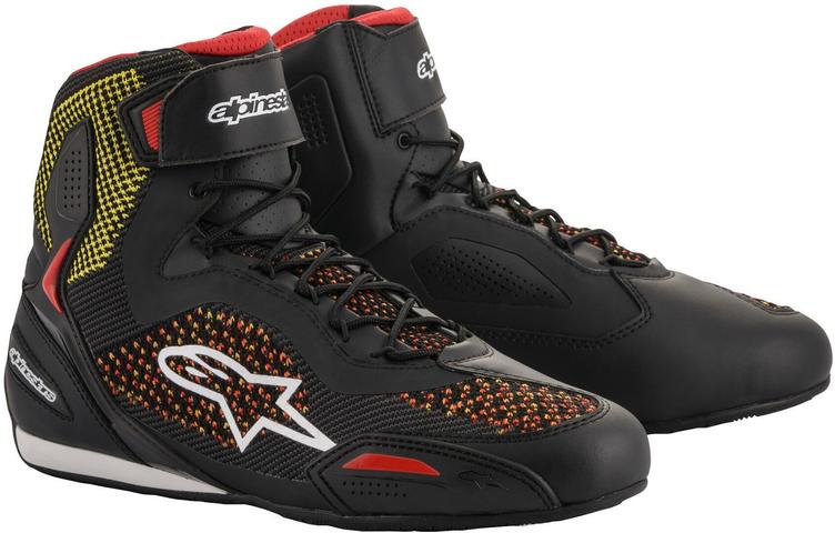 Alpinestars Faster-3 Rideknit Motorradschuhe (schwarz gelb rot)