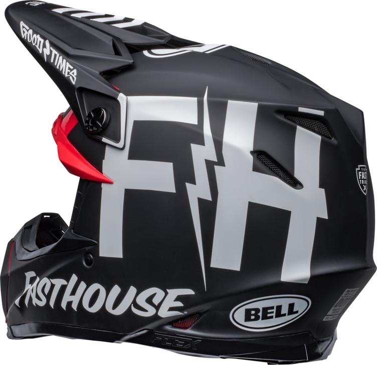 BELL Moto-9S Flex Helm - Fasthouse Tribe Matte/Gloss Black/White - 1