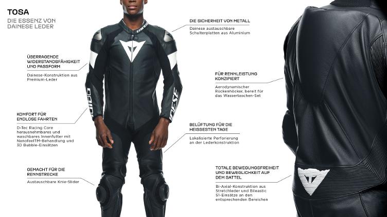 DAINESE TOSA LEATHER 1 PC SUIT PERF. - 2