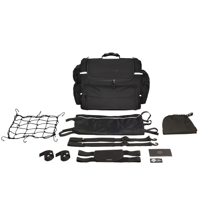 Deemeed Motorradtasche für Sissy Bar, wasserdicht, Cordura-Material, Fassungsvermögen 60 l, inkl. Regenhülle