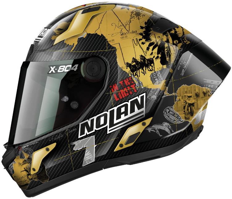 Nolan X-804 RS Ultra Carbon Carlos Checa Gold Replica Helm
