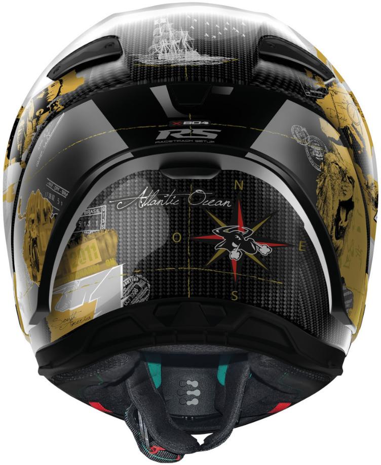 Nolan X-804 RS Ultra Carbon Carlos Checa Gold Replica Helm - 3