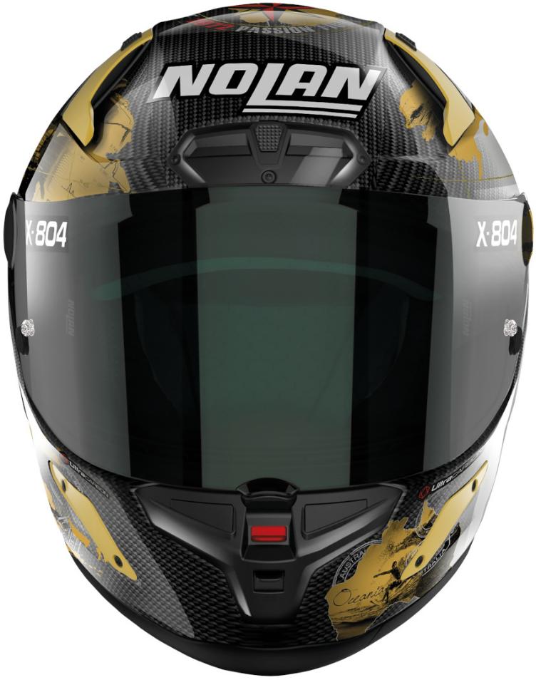 Nolan X-804 RS Ultra Carbon Carlos Checa Gold Replica Helm - 1