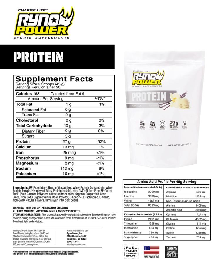 RYNO POWER Vanilla Protein – Single Serving - 1
